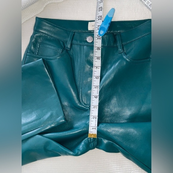 Women’s WILFRED Aritzia stretchy faux leather high waisted green pants size 2 - Picture 11 of 15